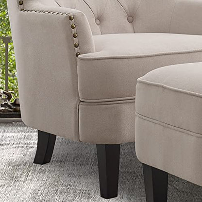 Rosevera Hardy Home Office Chair with Height Adjustability and Button Tufting, Large, Beige - color: Beige