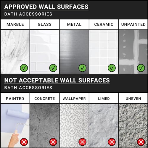 Decor Corner Shower Shelf, Shower Shelf for Inside Shower Tiled Walls, Bathroom Shower Corner Storage, 9 Inch Corner Shelf Shower Caddy Classic Flatback, Gray Matte | 9 Inch