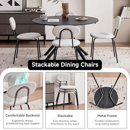Stackable Guest Chairs Set of 12, Upholstered Waiting Room Chairs with Metal Legs for Reception, Breakroom, School, Meeting, Office - color: White, size: Set of 12