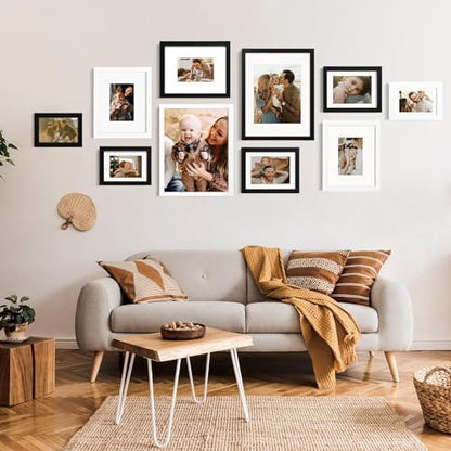 4x6 Frame Black, Solid Wood 4 x 6 Picture Frame with Acrylic Plexiglass for 3.5x5 with Mat, Tabletop and Wall Display Photo Frames 4x6 Black, 4 Pack - color: Black, size: 4x6