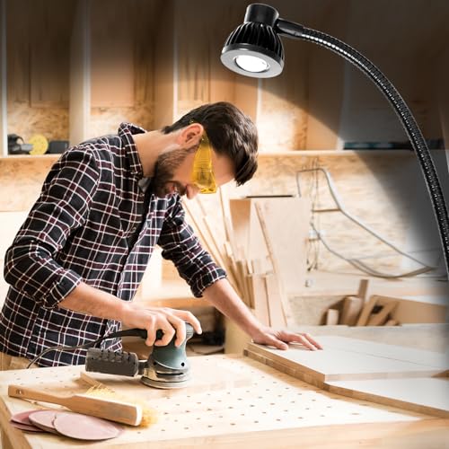 Hersi 5W 35" Flexible Arm Architect Desk Lamp High Bright LED Task Light | Metal Architect LED Clamp, Adjustable Folding Twin-Arm, Clip-on Table Lamp, For Home Office - color: Black