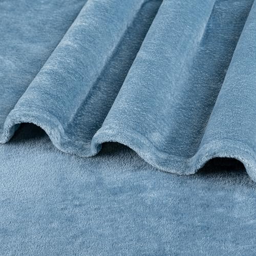 PAVILIA Fleece Blanket Throw Twin Size | Super Soft, Plush, Luxury Flannel Throw | Lightweight Microfiber Blanket for Sofa Couch Bed (Dusty Blue, 60x80 inches) - color: Dusty Blue, size: 60 x 80 Inches - Twin