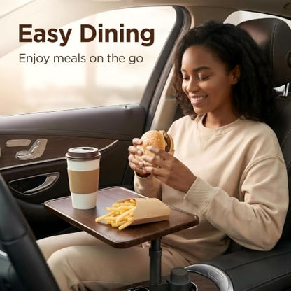 Car Desk for Laptop, Car Table & Car Tray with 360° Rotating Cup Holder, Adjustable Height Car Food Tray, As Car Table Tray or Car Seat Tray, Compatible with Tesla Model 3/Y/S, Ford/Most Vehicles