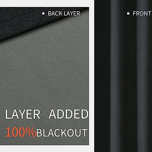 Joydeco Blackout Curtains 120 Inches Long 2 Panels Burg, Room Darkening Curtains for Bedroom, 100% Black Out Textured Thermal Drapes Privacy Protection 2 Panels Set(W52 x L120 Inch, Charcoal Grey) - color: Charcoal Grey, size: 52"W x 120"L (Pack of 2)
