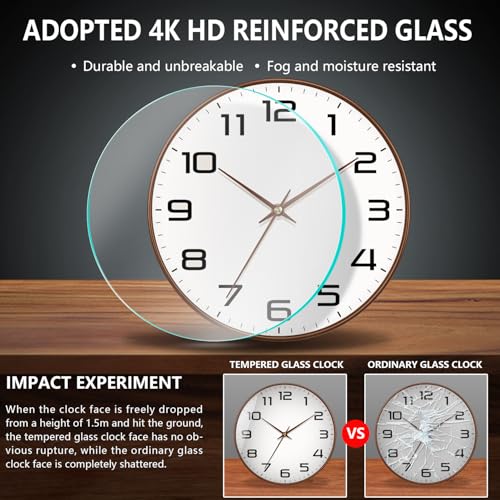 Woodgrain Wall Clock–Silent Non-Ticking Wall Clocks Battery Operated 8 Inch, Large Easy-to-Read Numbers Modern Modern Analog Clock for Bedroom Living Room Kitchen Office Gym (Brown) - color: Mocha Brown, size: 8 Inch