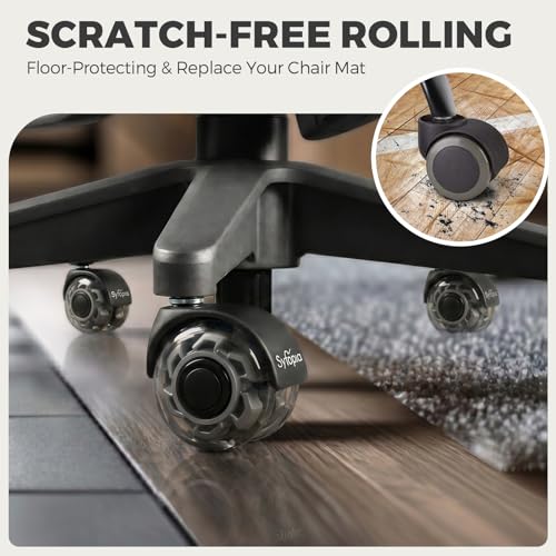 Office Chair Wheels 2" Desk Chair Caster Wheels Smooth Roller Style Quiet for Carpet and Hardwood Floors Universal Fit 11x22 mm Set of 5 Grey - color: Grey-2 Inch