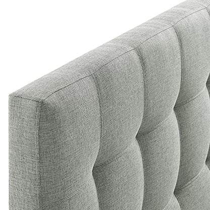 Modway Lily Tufted Linen Fabric Upholstered Full Headboard in Gray - color: Gray, size: Full
