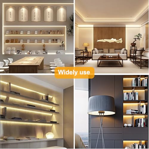 Pandery COB LED Strip Lights Warm White,24V Dimmable led Light Strip KIT with Remote and app Control,2700K 25FT/7.5m 8mm Wide Ra>90 Cuttable Flexible Strip Lights for Bedroom,Wardrobe,Cabinet - color: 2700K Warm white, size: 25FT