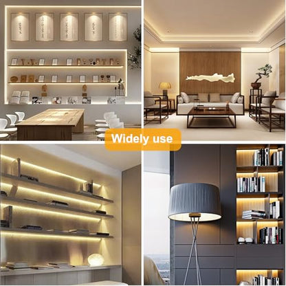 Pandery COB LED Strip Lights Warm White,24V Dimmable led Light Strip KIT with Remote and app Control,3000K 25FT/7.5m 8mm Wide Ra>90 Cuttable Flexible Strip Lights for Bedroom,Wardrobe,Cabinet - color: 3000K Warm white, size: 25FT
