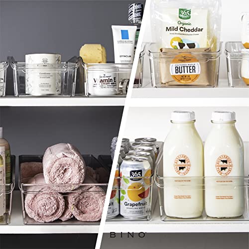 BINO | Plastic Storage Bins, Small | THE CURVE COLLECTION | Multi-Use Organizer Bins | Storage Containers Kitchen, Pantry and Home Organization | Fridge Organizers | Pantry Organization - size: Small