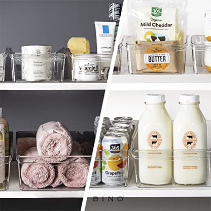 BINO | Plastic Storage Bins, Small | THE CURVE COLLECTION | Multi-Use Organizer Bins | Storage Containers Kitchen, Pantry and Home Organization | Fridge Organizers | Pantry Organization - size: Small