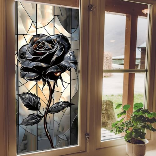 3D Wall Stickers DIY Flower Wall Decal Removable Waterproof Wall Art Decor for Bedroom Living Room Offices Home Decoration (Black Rose) - color: Black Rose