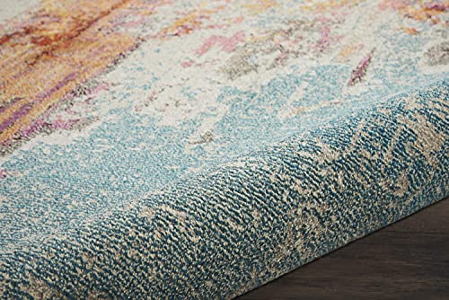 Nourison Home Celestial Sealife 5'3" x Round Area Rug - Easy Clean, Non Shedding, Bed Room, Living Room, Dining Room, Kitchen (5' x Round) - color: Sealife, size: 5'3" (Round)