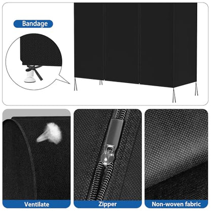 Zilink Garment Rack Cover Garment Bags Protector Wardrobe Cover 50in, Black | Dustproof, Breathable, 2 Durable Zippers, Clothes Rack Cover for Garment Rack (Rack Not Included) - size: 50"L x 20"W x 60"H - Black