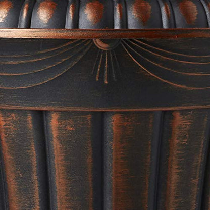Arcadia Garden Products PL00CP Classic Traditional Plastic Urn Planter, 16" x 18", Brushed Copper - color: Brushed Copper, size: 16" x 18"