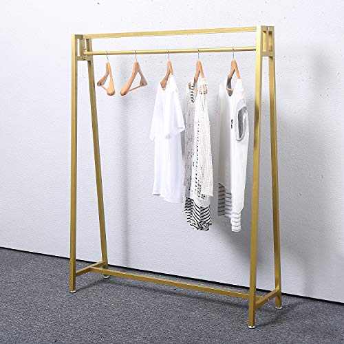 MBQQ Moden Metal Clothes Rack with Clothing Hanging Rack Organizer for Laundry Drying Rack Display Racks Garment Racks,Gold - color: Gold