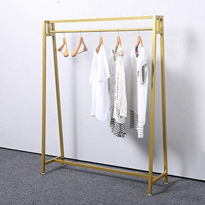 MBQQ Moden Metal Clothes Rack with Clothing Hanging Rack Organizer for Laundry Drying Rack Display Racks Garment Racks,Gold - color: Gold