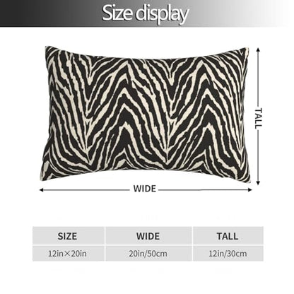 Zebra Throw Pillow Covers Black and White Zebra Seamless Pattern Lumbar Pillow Cover 12x20 Inch Set of 2 Zebra Skin Pattern Texture Pillowcase Rectangle Cushion Cases for Bed Sofa - color: Black White, size: 20" x 12" (Pack of 2)