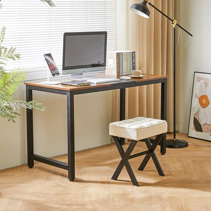 IBUYKE Square Makeup Stool with X-Leg, Linen Vanity Chair, Linen LG-70Y | Footrest Ottoman Seat Multi-Use Small Side Table Bedroom Living Room - color: Linen, size: 17.72"-Linen