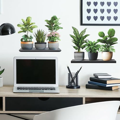 Green Plant Wall Decals 3D Bonsai Tropical Betterfly Wall Sticker Creative Vinyl Peel and Stick Removable Wall Art Decor for Living Room Bedroom Home Office (Green Plant 7) - style: Green Plant 7
