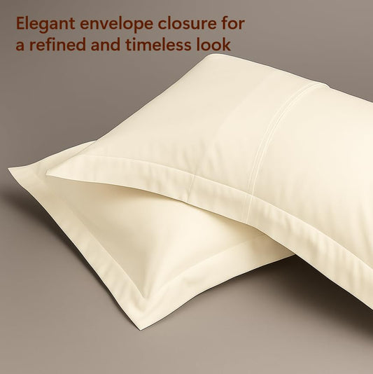 Peru Pima 415 Thread Count Percal Twin/Twin XL Duvet Cover Set - 100% Peruvian Pima Cotton, 2 Piece (1 Cover, 1 Pillowcase) - Cooling, Crisp, Hotel Quality Bedding - Ivory - color: Ivory, size: Twin/Twin XL