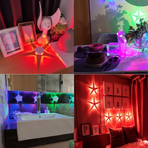 Night Light 4 Pack, Motion Sensor Indoor Wall Light, RGB&Warm White | Rechargeable Dimmable Light, Adhesive and Magnetic Mount, Ambient Mood Lighting for Bedroom, Bathroom, Hallway and Stairs