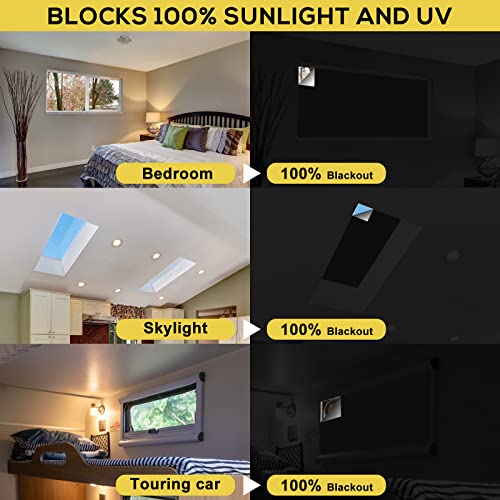 Blackout Curtains 100% Blackout Blinds Window Cover Portable Shades 157x57” | No Drill, Cuttable Fabric, Temporary Blinds, Indoor Window Shades, Bedroom Nursery RV Travel, Sun Blocker, Room Darkening - size: 157.5"W x 57.1"L (Pack of 1)