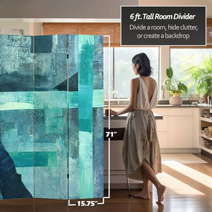 Red Lantern 5.25 ft. Paradise Grove Canvas Room Divider, White,Gray - color: Indigo Shadow