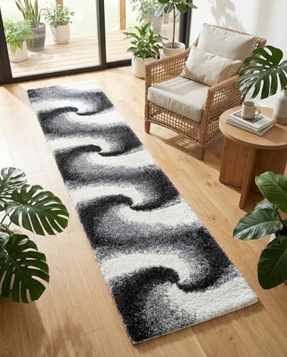 Rugs.com Soft Touch Shag Collection Runner Rug – 13 Ft Runner Smoke Grey Shag Rug Perfect for Hallways, Entryways - color: Smoke Gray, size: 2'7" x 13' (Runner)