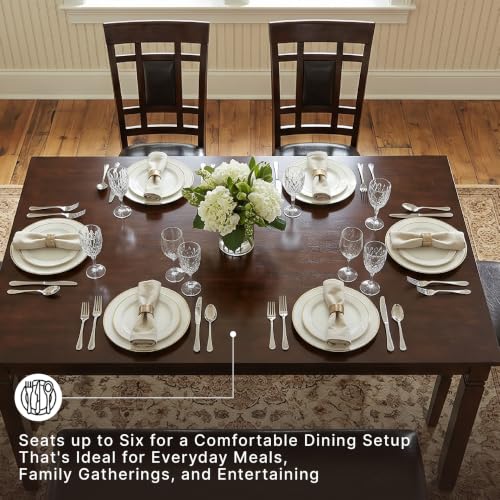 Signature Design by Ashley 6-Piece Dining Table Set with Bench, Dark Brown - color: Brown