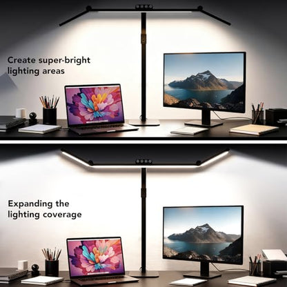 LED Desk Lamp for Home Office with Base, 28.2" Adjustable Gooseneck Swing Arm Ultra Bright Desk Light, Dimmable Architect Table lamp for Desktop Computer Light, Reading, Study, Workbench - color: Black