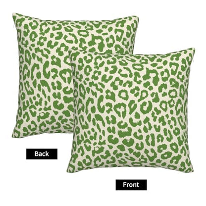 Lime Green Leopard Print Throw Pillow Covers Cheetah Animal Pattern Pillow Cover 20x20 Inch Set of 2 Animal Leopard Green Spots Pillowcase Square Cushion Cases for Couch Bed Sofa - color: Green Beige, size: 20" x 20" (Pack of 2)