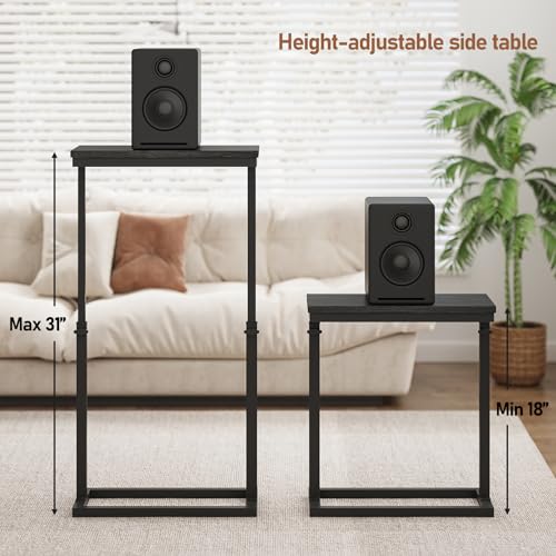 TUTOTAK End Table, Side Table, Tall Couch Table, Sofa Table | for Living Room, Bedroom, Black TB01BK083P - color: Black, size: 1 Pack, style: Large