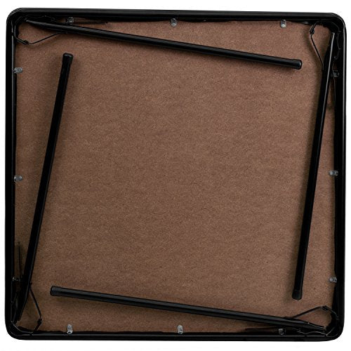 EMMA + OLIVER White 33.5" Square Folding Table | Lightweight, Easy Storage, Event Table - color: Black