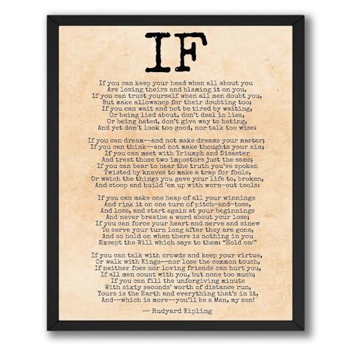 ALPINE INK CO. If by Rudyard Kipling Poster - Inspirational Poem Wall Art - Motivational Quote Art for Office, Bedroom, or Study - 8x10 Unframed Print - color: Style-20, size: 8"L x 10"W