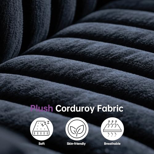 Loveseat Sofa, 71" Boneless Couch with 2 Lumbar Pillows, No Assembly | 2-Seater Foam Sofa for Living Room, Bedroom, Office, Dorm, Comfy Plush Corduroy