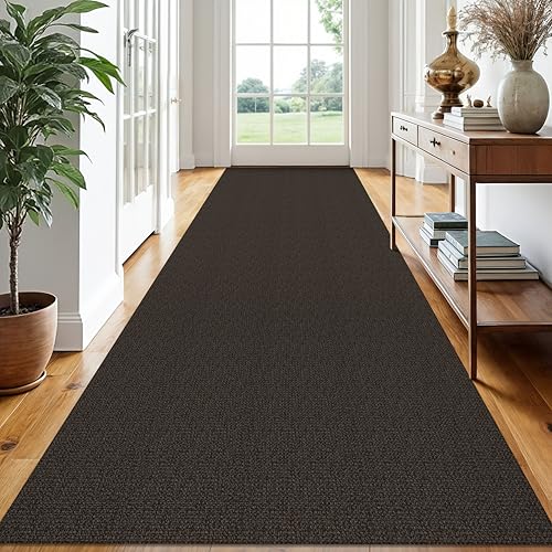 Washable Runner Rug, Non Slip Hall Runner, 3x14 Ft, Taupe/Coffee | Washable Braided Runner Carpet, Non Slip Rubber Dot Backed, For Hallway, Kitchen, Entryway, Bedroom, Laundry Room, Foyer - color: Taupe/Coffee, size: 3' x 14' (Rectangular)