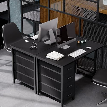 Pamray 32 Inch Computer Desk with 4 Drawers Small Office Desk for Home Bedroom Study Writing Simple Modern Computer Table Black - color: Black