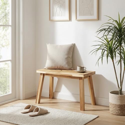 ARROWSTONE Solid Wood Bench for Entryway, Make Up Bench, Bed Bench, Dining, Plant Stand - Wooden Bench Indoor (26 inches) - size: 26 inches