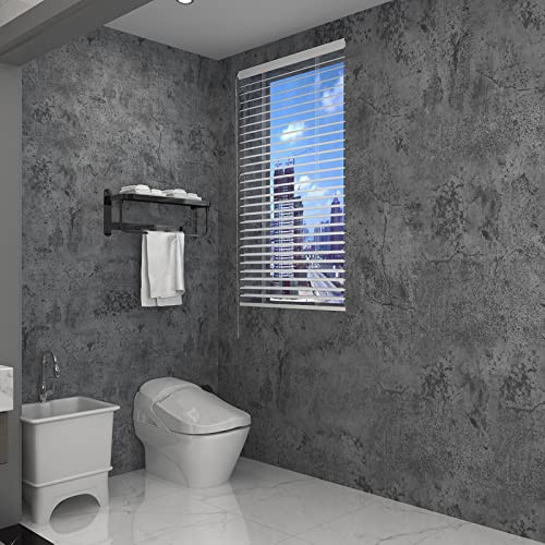 3yecao 31"×1181" Extra Wide Big Thickness Blue Grey Concrete Wallpaper Peel and Stick Gray Concrete Cement Contact Paper Vinyl Wrap Matte Textured Sticker for Gym Bedroom Bathroom Coffee Room Walls - color: Grey Blue, size: 31" x 1181"
