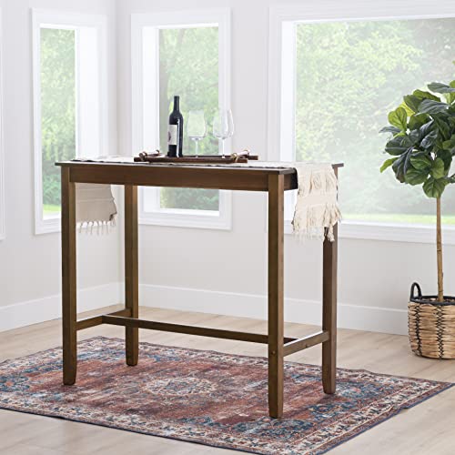 Linon Claridge Rustic Brown 42 inch Height Pub Bar Table - color: Rustic Brown, size: Bar Height