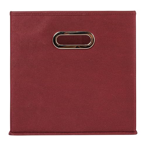 Household Essentials Fabric Storage Bins 6 Piece Set, Burgundy - color: Burgundy, size: 11” L x 11” W x 11” H