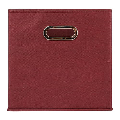 Household Essentials Fabric Storage Bins 6 Piece Set, Burgundy - color: Burgundy, size: 11” L x 11” W x 11” H