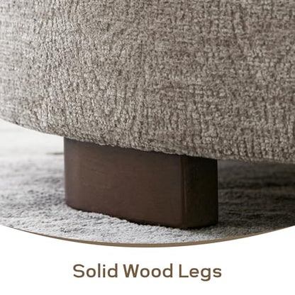 Zihanhome 30 Inch Round Storage Ottoman, Ottoman Coffee Table with Lift Off Lid, Boucle Modern Ottomans with Storage for Living Room, Bedroom, Apartments (Light Brown Striped) - color: Light Brown Striped