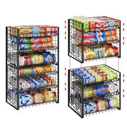 3 Tier Stackable Can Rack Organizer, Adjustable Can Holder for Pantry | 2 Pack Rolling Can Dispenser for Canned Food, Soda & Drink Storage, Tiered Can Organizer for Kitchen Cupboard Cabinet - style: 3-Tier 2-Pack