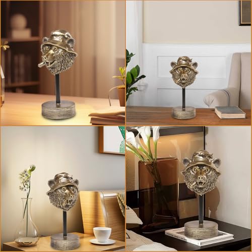 Handcrafted Resin Sculpture (Bear)- Modern Home Decor Accent, Trending Living Room & Office Decor, Elegant Tabletop & Shelf Decor for Desk, Bookshelf, Nightstand - Unique Gift Idea - style: Bear