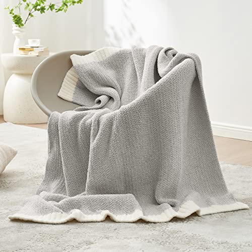 Snuggle Sac Heather Grey Throw XL Blanket for Couch, Super Soft Warm Blankets Cozy Knit Fuzzy Microfiber Throws Dupes for Sofa, Bed, Camping, Picnic, Heather Grey, 50x70 inches - color: Heather Grey, size: Throw-XL (50"x70")