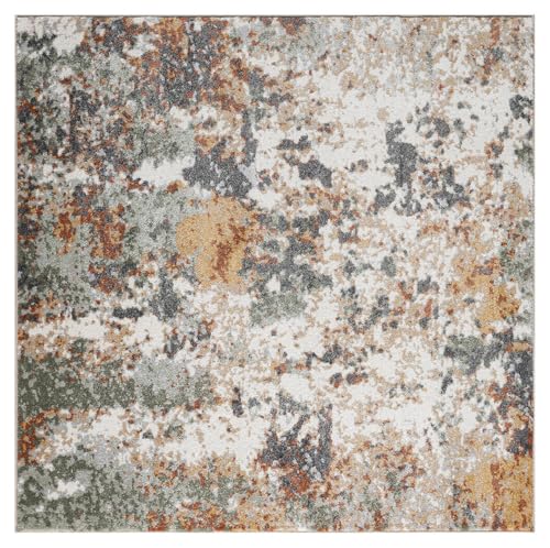 Keen Home Design Area Rugs - 63" Square Non-Shedding, Thick Pile Abstract Rugs for Kitchen, Living Room, Bedroom, Dining Room, Entryway - Size: 5'3" Square, Skies Green - color: Skies Green, size: 5'3" x 5'3" (Square)