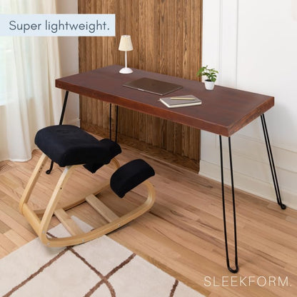 Folding Desk, 55 x 25 Inch, Lightweight Space Saving Design | Portable Computer Desk with Collapsible Hairpin Legs - color: Walnut, size: 55 x 25