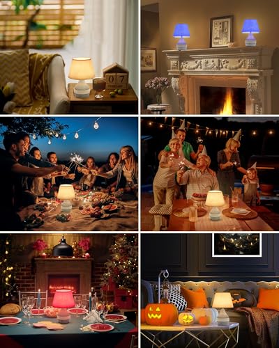 UMEXUS 10" Small Ceramic Cordless Table Lamp, Rechargeable Battery, Coastal | Timer, Dimmer, Linen Shade, Remote Control RGB & Warm Lights, Farmhouse Home Decor Kitchen Counter Living Room Side Table - size: 10"H Mini - Rope accent design